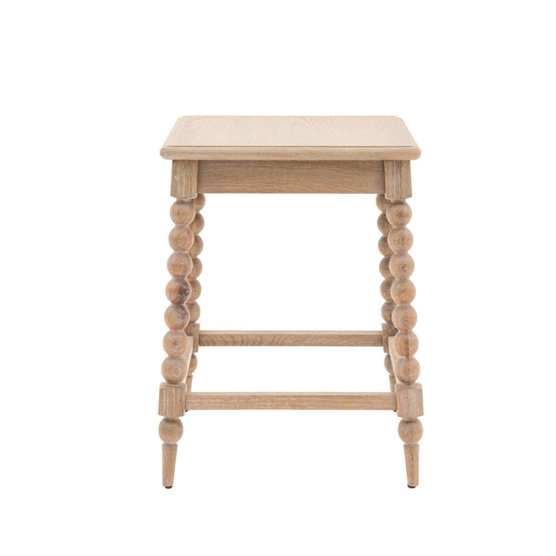 Beaded Edge Oak Side Table - The Farthing