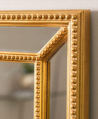 Beaded Rectangular Wall Mirror with Antique Gold Leaf Frame - The Farthing