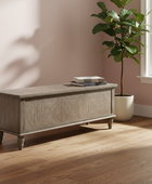 Wooden Parquet Style Storage Hallway Bench