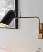 Black & Antiqued Brass Angled Wall Light - The Farthing