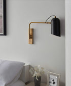 Black & Antiqued Brass Angled Wall Light - The Farthing