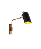 Black & Antiqued Brass Angled Wall Light - The Farthing