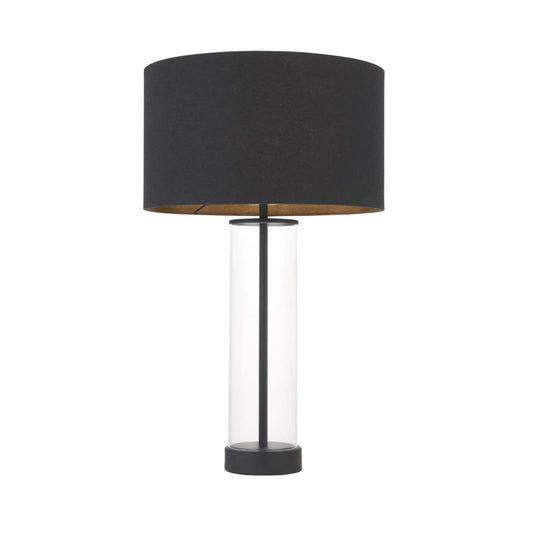 Black & Glass Cylinder Table Lamp - The Farthing