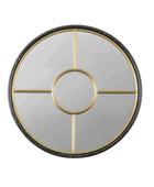 Black and Gold Framed Round Window Mirror - The Farthing