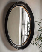 Black & Gold Oval Wall Mirror - The Farthing