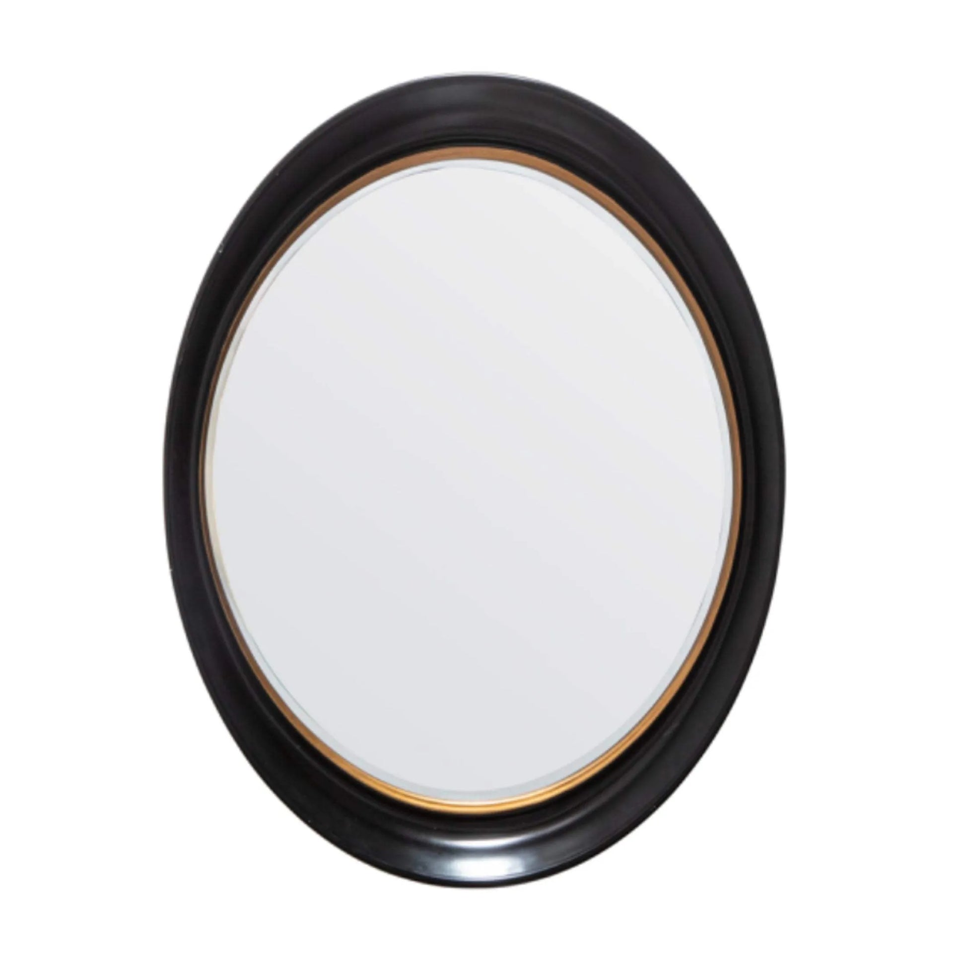 Black & Gold Oval Wall Mirror - The Farthing