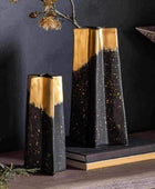 Black and Gold Star Vase - Choice of Size - The Farthing