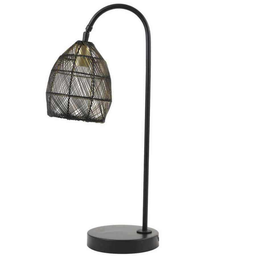 Black & Gold Wire Dome Angle Desk Lamp - The Farthing