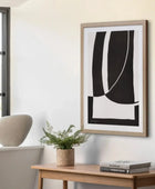 Black & White Abstract Framed Print - The Farthing