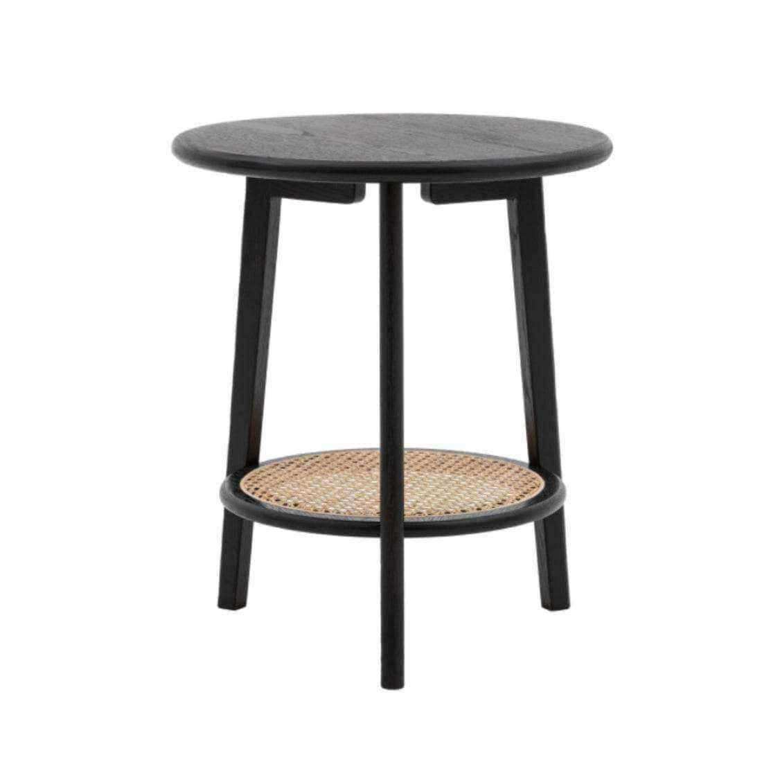 Black Art Deco Inspired Round Side Table - The Farthing