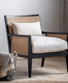 Black Ash with Contrasting Rattan Armchair 1