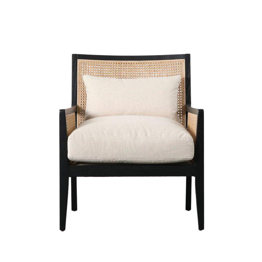 Black Ash with Contrasting Rattan Armchair 4