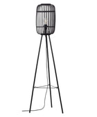 Black Bamboo & Metal Tripod Floor Lamp - The Farthing