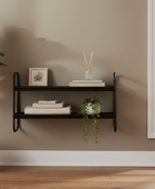 Black Bamboo Wall Shelf