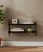Black Bamboo Wall Shelf