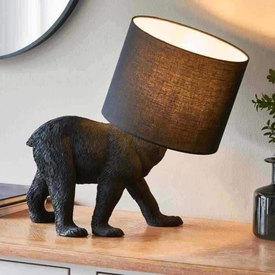 Black Bear Table Light with Shade - The Farthing