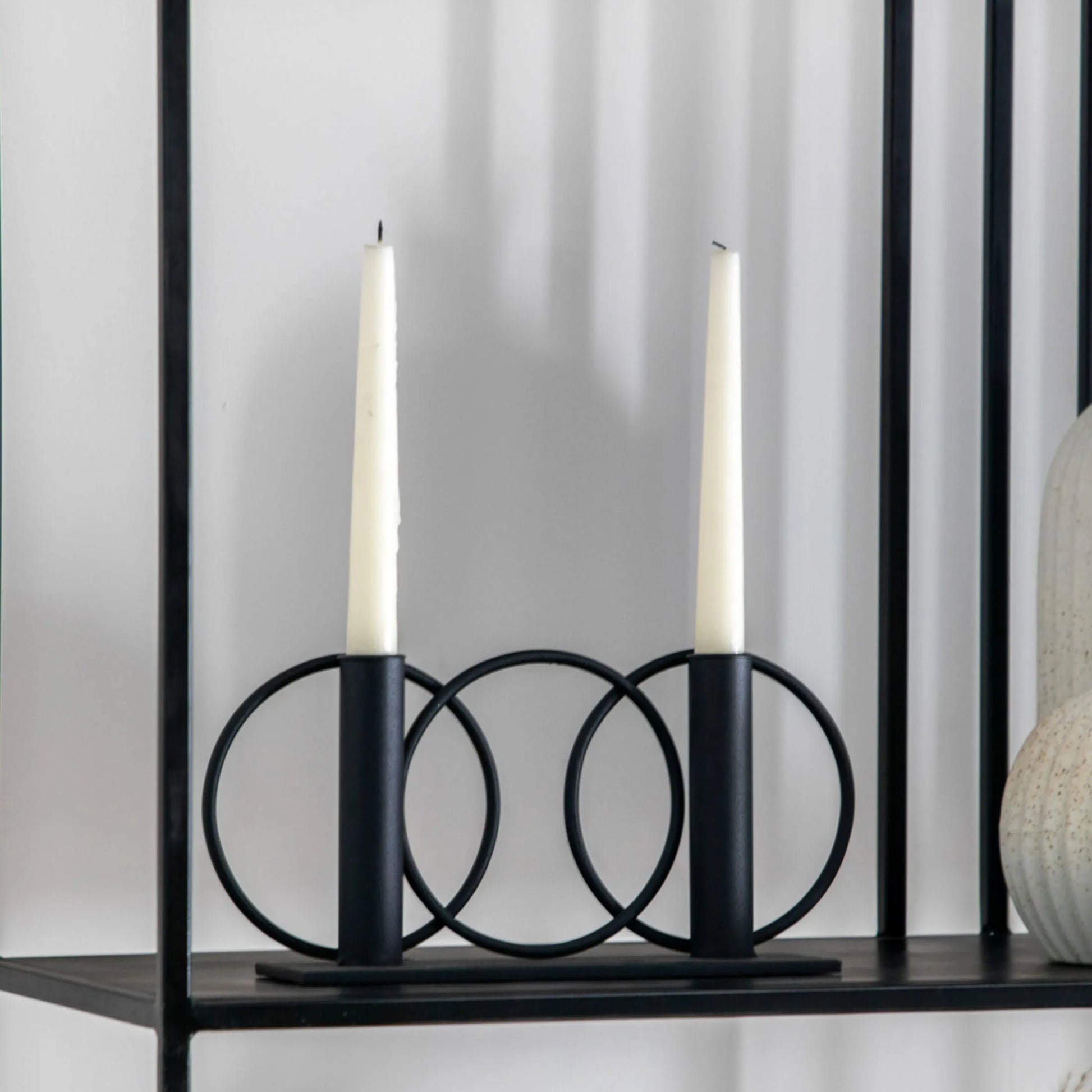 Black Circles Candlestick Holder - The Farthing