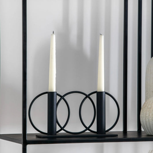 Black Circles Candlestick Holder - The Farthing