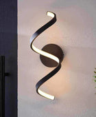 Black Exterior Swirl LED Wall Light - The Farthing