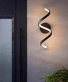 Black Exterior Swirl LED Wall Light - The Farthing