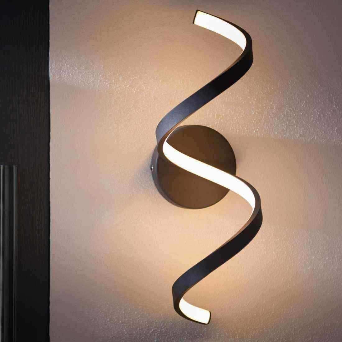 Black Exterior Swirl LED Wall Light - The Farthing