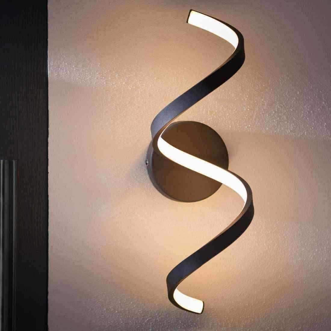 Black Exterior Swirl LED Wall Light - The Farthing