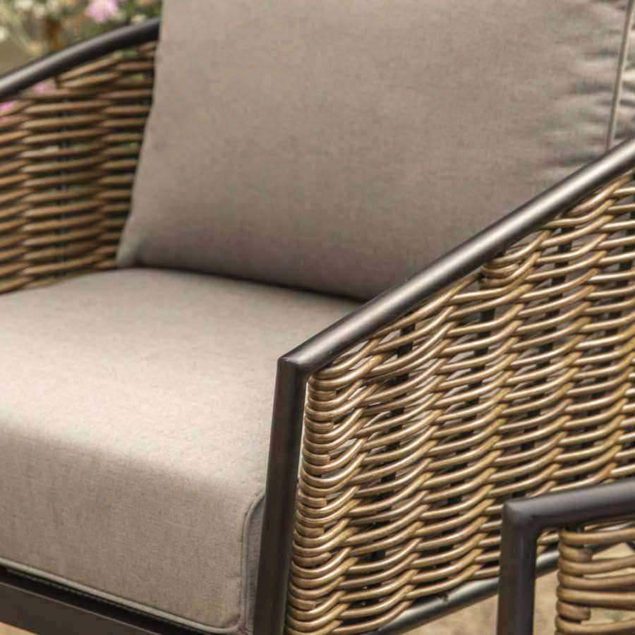 Black Frame Wrap Around Woven PE Rattan Outdoor Lounge Set - The Farthing