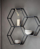 Black Hexagonal Metal Wall Shelf - The Farthing