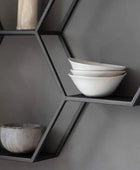 Black Hexagonal Metal Wall Shelf - The Farthing