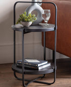 Black Industrial Styled Looped Top Side Table - The Farthing