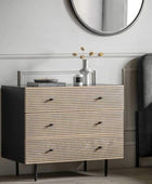 Black Lined Front 3 Drawer Chest Of Drawers - The Farthing