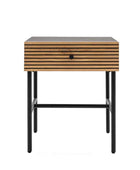 Black Lined Single Drawer Bedside Table - The Farthing