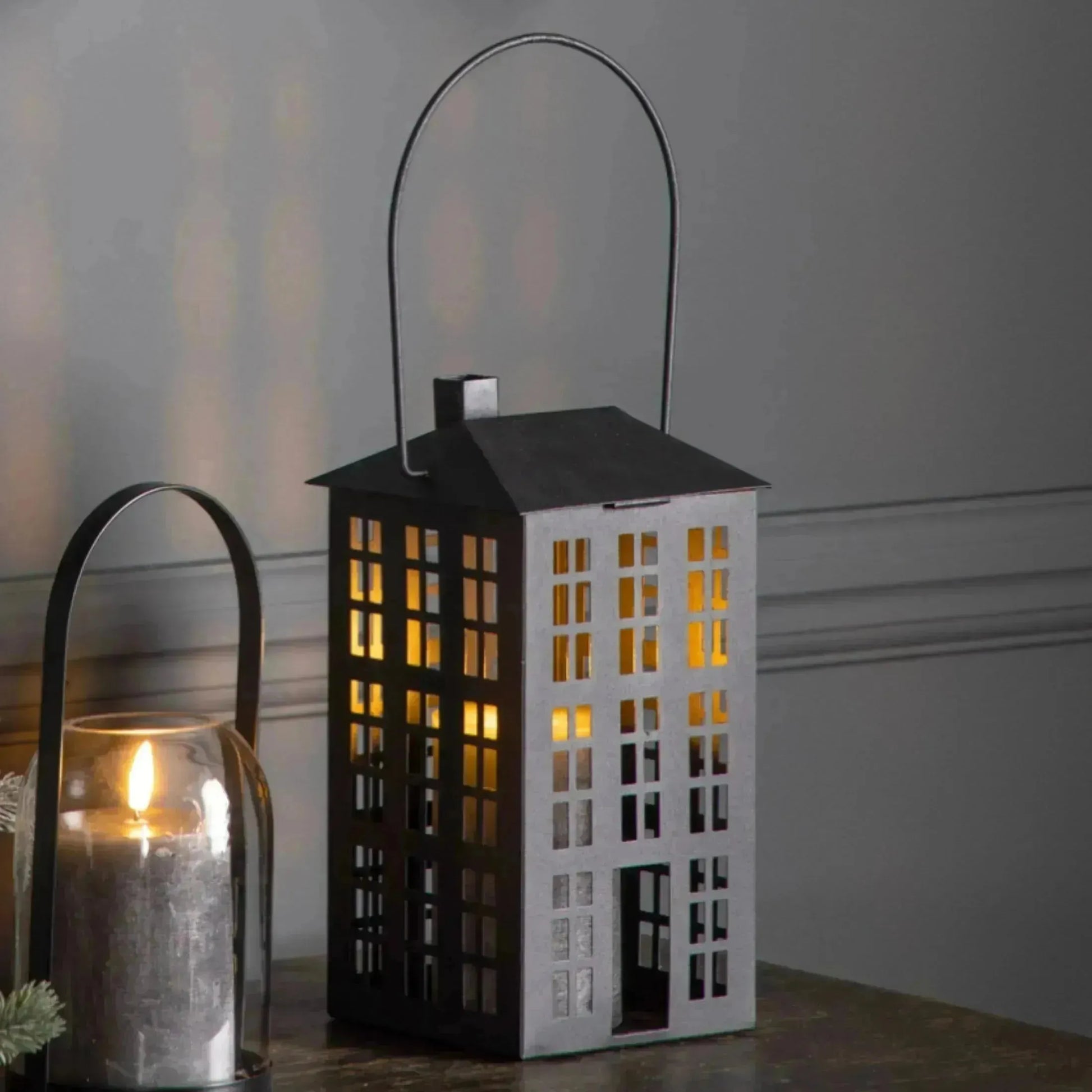 Black Metal House Lantern - The Farthing