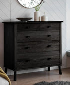 Black Nordic Oak 5 Drawer Chest of Drawers - The Farthing