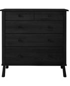 Black Nordic Oak 5 Drawer Chest of Drawers - The Farthing