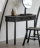 Black Nordic Single Wide Drawer Dressing Table - The Farthing
