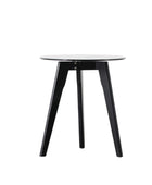 Black Oak and Smoked Glass Round Side Table - The Farthing