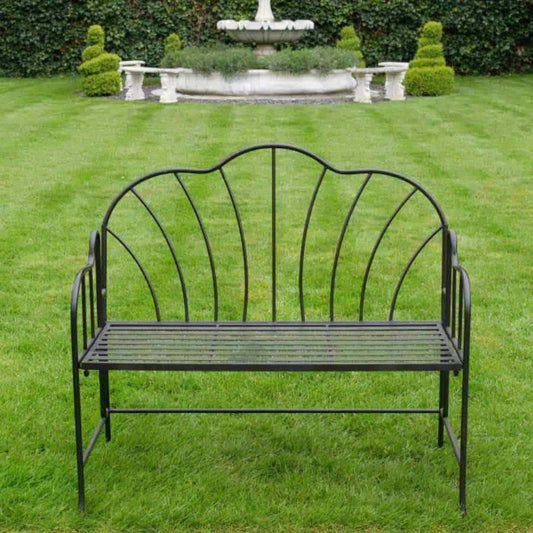 Black Painted Iron Garden Bench - The Farthing