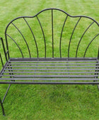 Black Painted Iron Garden Bench - The Farthing