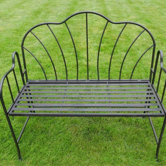 Black Painted Iron Garden Bench - The Farthing