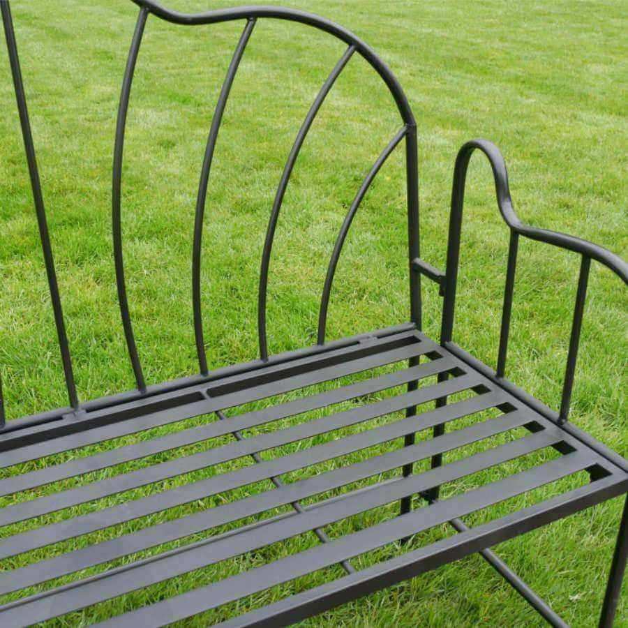 Black Painted Iron Garden Bench - The Farthing