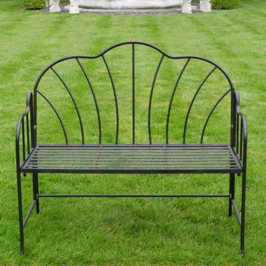 Black Painted Iron Garden Bench - The Farthing