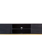 Black Rippled Wood 2 Door Media Unit - The Farthing