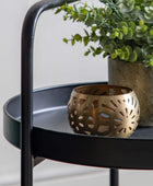 Black Round Two Tier Side Table - The Farthing