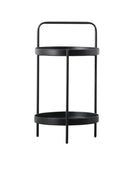 Black Round Two Tier Side Table - The Farthing