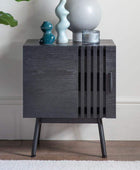 Black Slatted Bedside Table - The Farthing