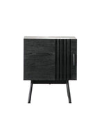 Black Slatted Bedside Table - The Farthing