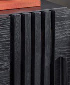 Black Slatted Bedside Table - The Farthing