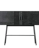 Black Slatted Wood 2 Door Sideboard - The Farthing