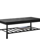 Black Stained Oak Rectangle Spindle Shelf Coffee Table - The Farthing